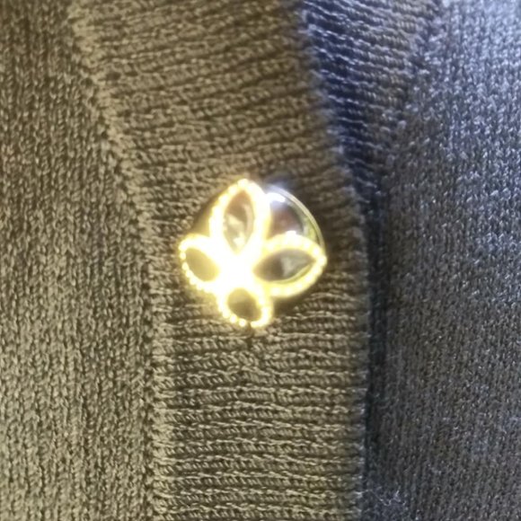 St. John Caviar Wool Blend Cardigan Sweater Sz M - Picture 6 of 8